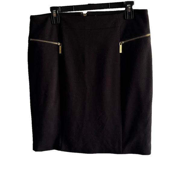 MICHAEL Michael Kors Dresses & Skirts - Michael Kors Black Pencil  Skirt with Gold zipper detail size 12